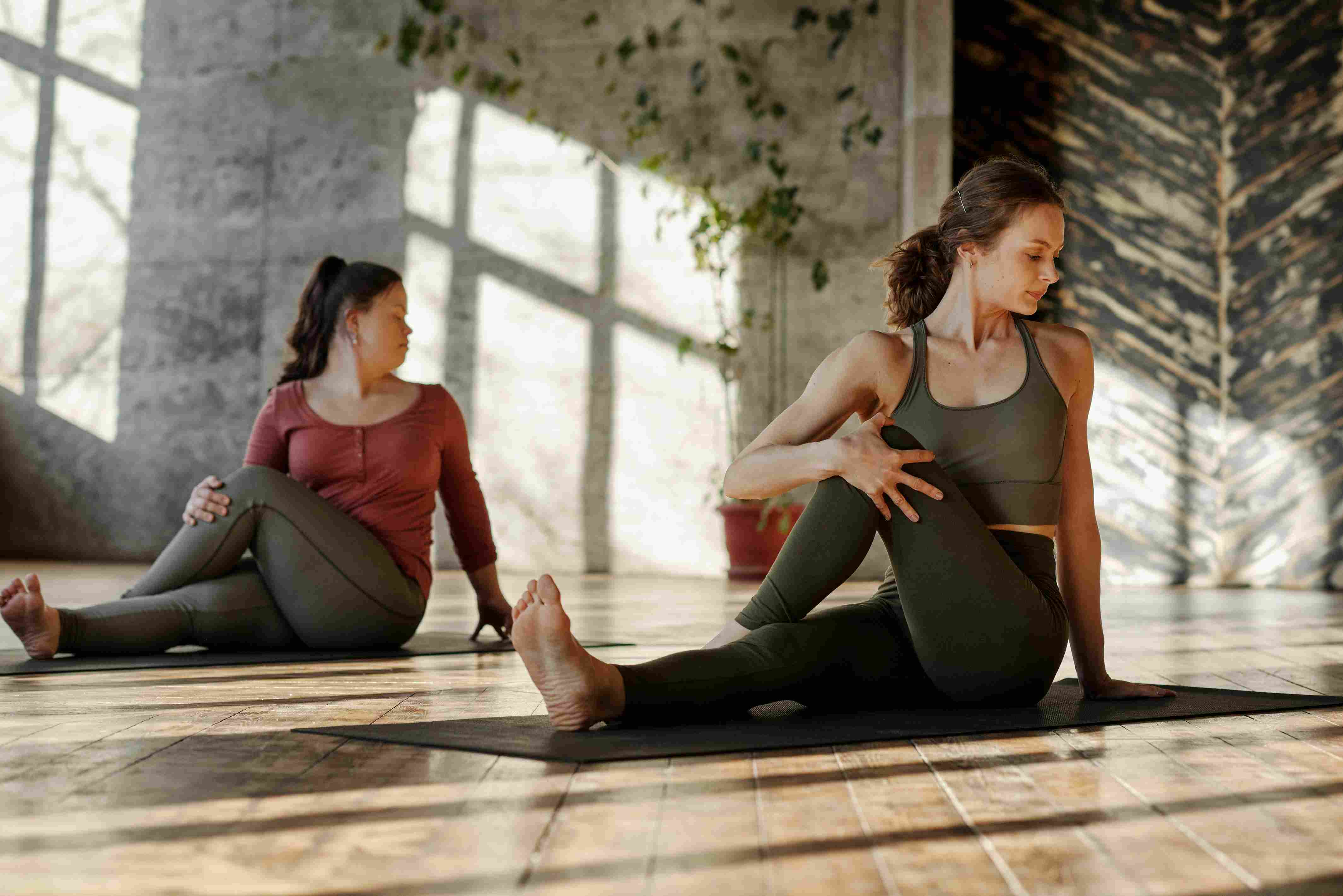 Person doing morning yoga in a bright room