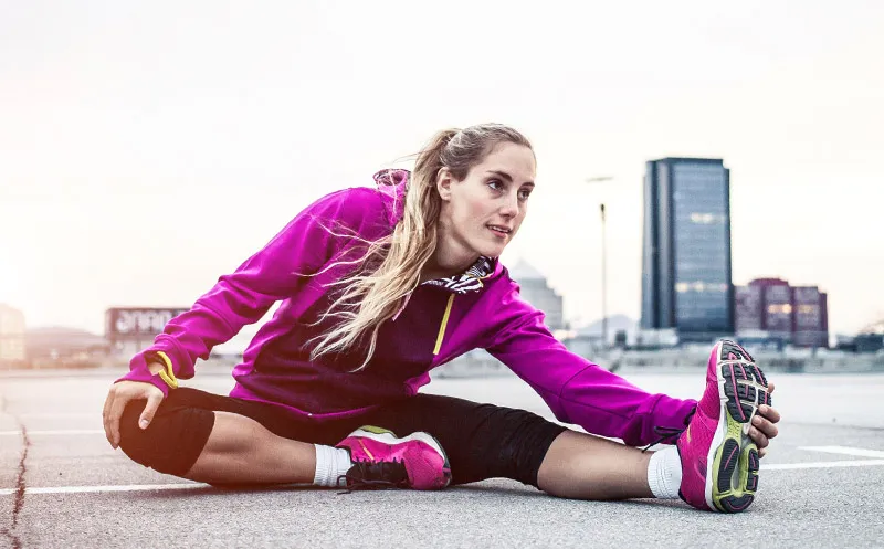 Person doing warm-up exercises
