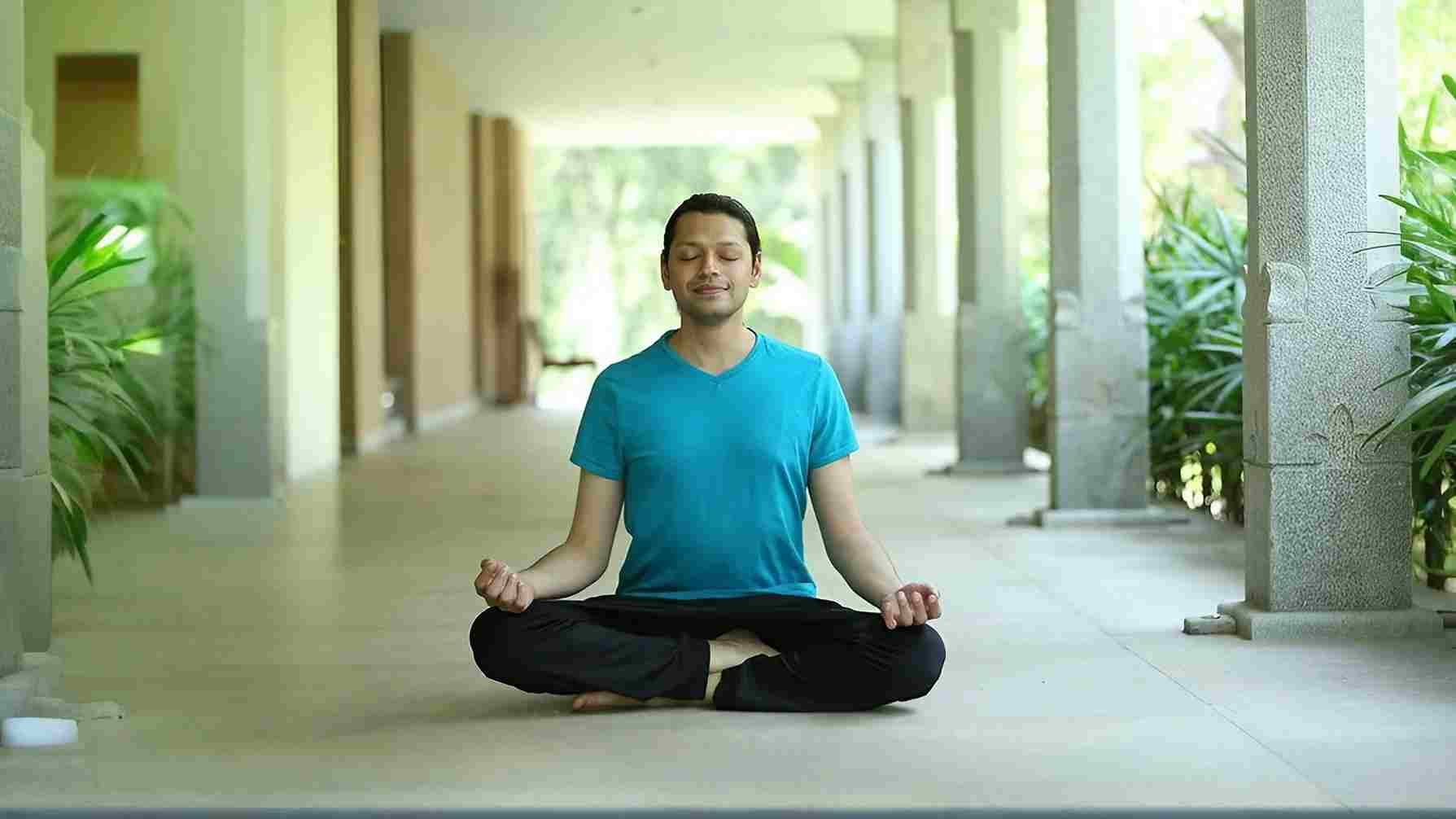 Person meditating for stress relief