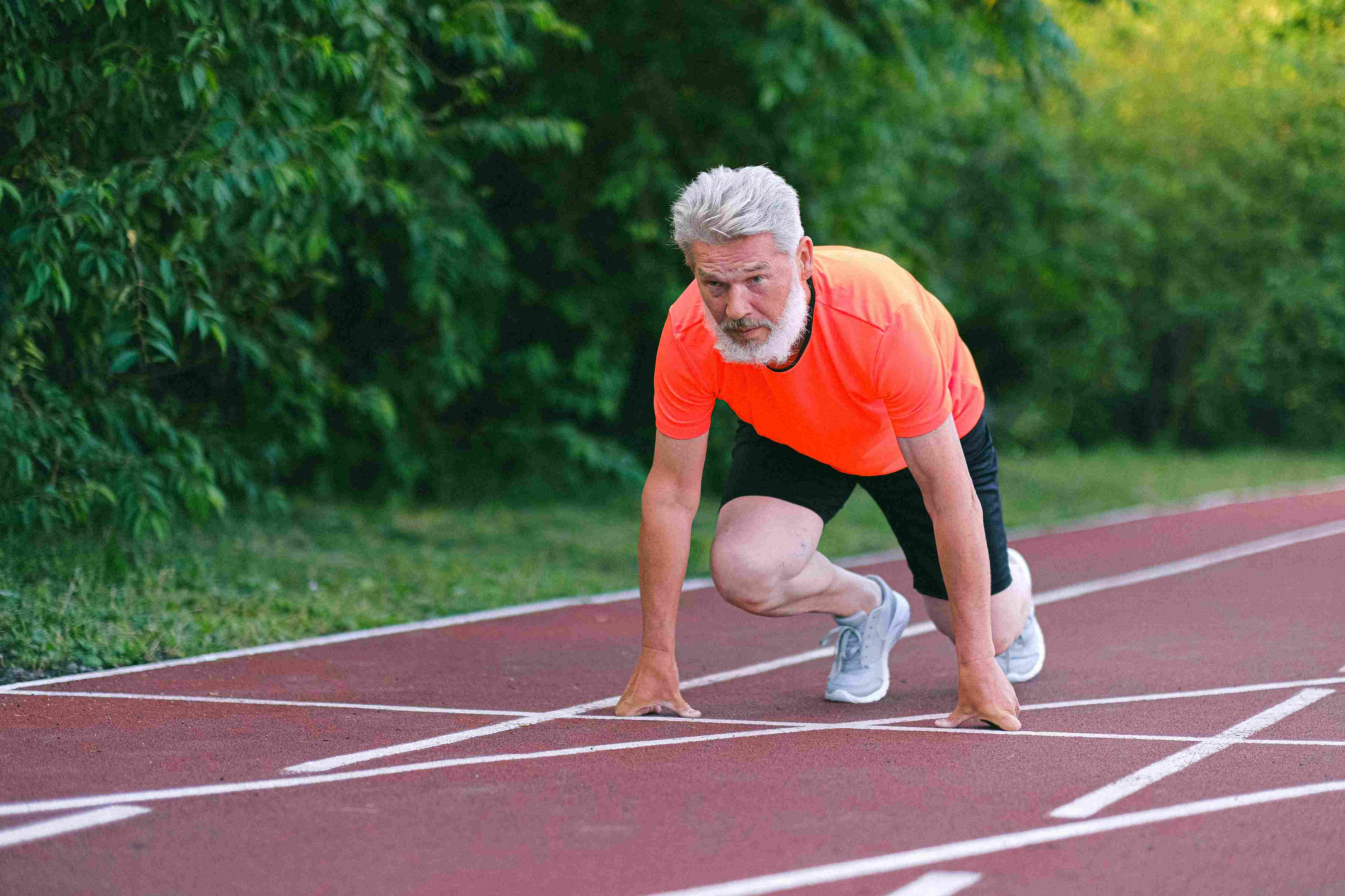 Runner training outdoors