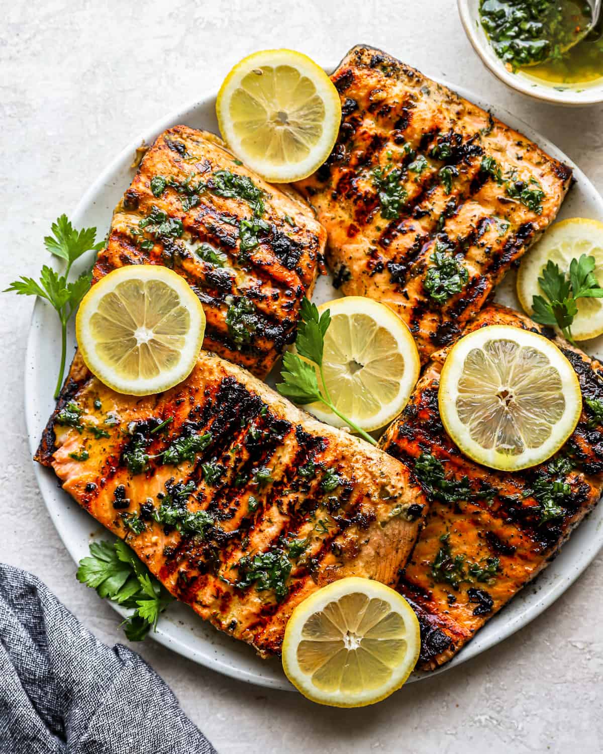 Grilled salmon fillet