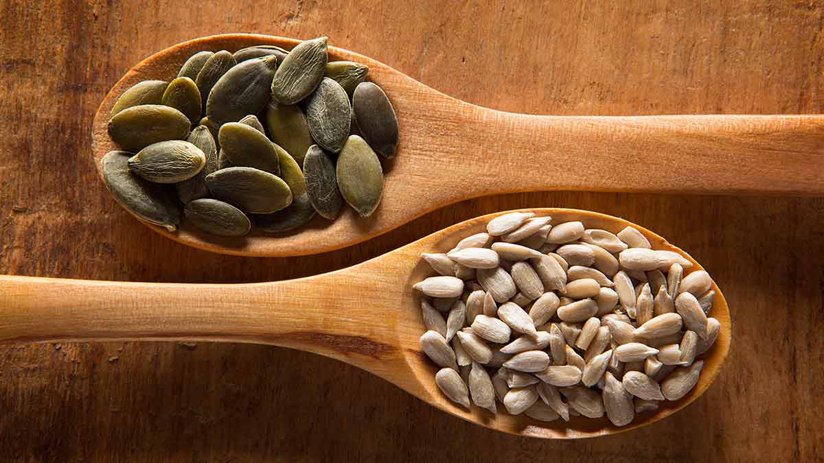 Pumpkin and sunflower seeds
