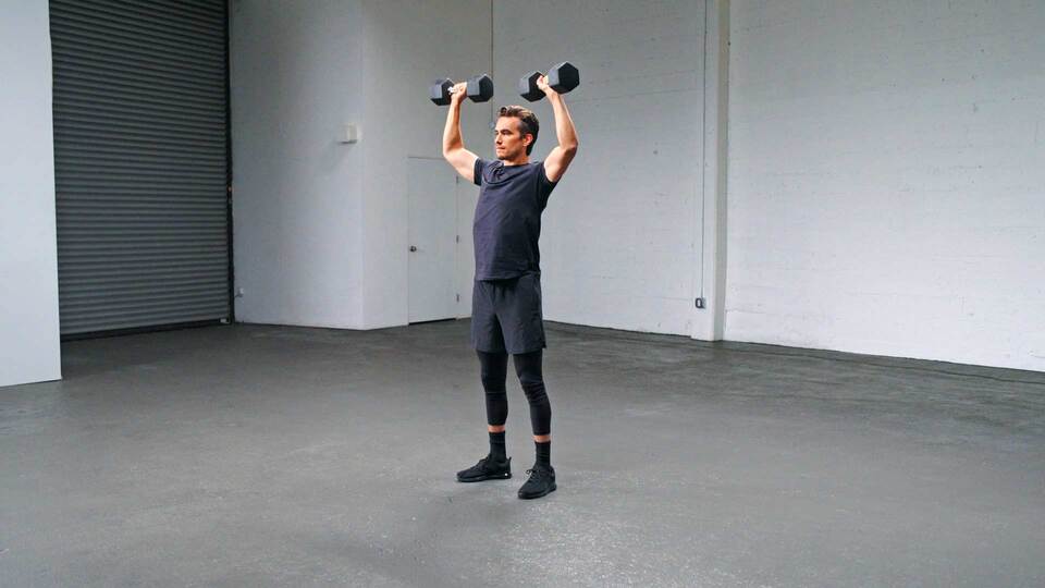 Standing dumbbell overhead press