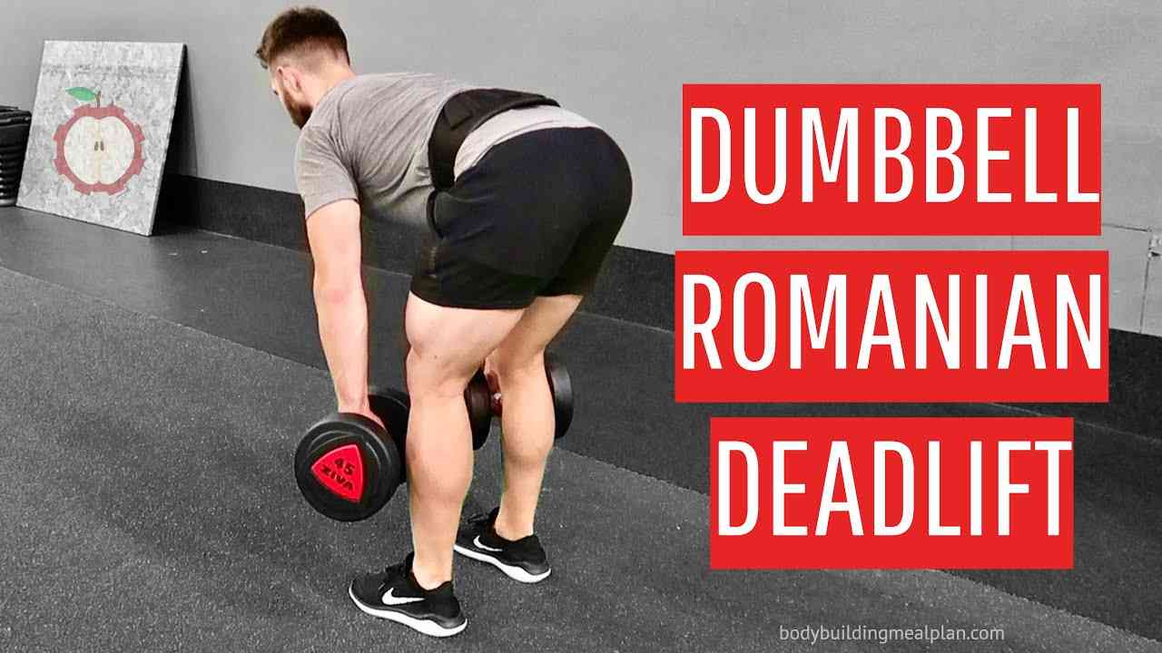 Start position of dumbbell Romanian deadlift